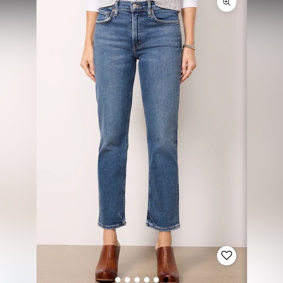 Agolde Kye Mid Rise Straight jeans ankle crop relaxed fit 24 - Picture 11 of 12